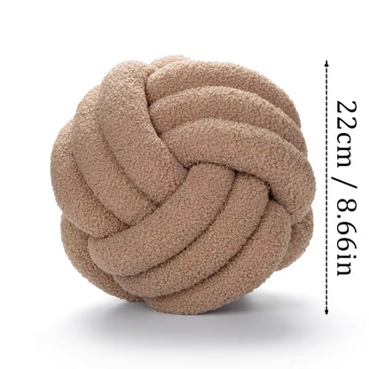 Velvet Knot Ball Throw Pillows for Home Decor - Soft Cushions for Couch and Bench, Ideal for Lounge Chair Backrest