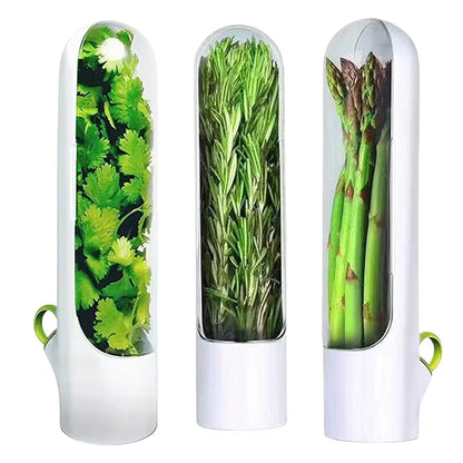 Fresh Herb Preservation Bottle - Vanilla Vegetable Storage Container for Kitchen Use