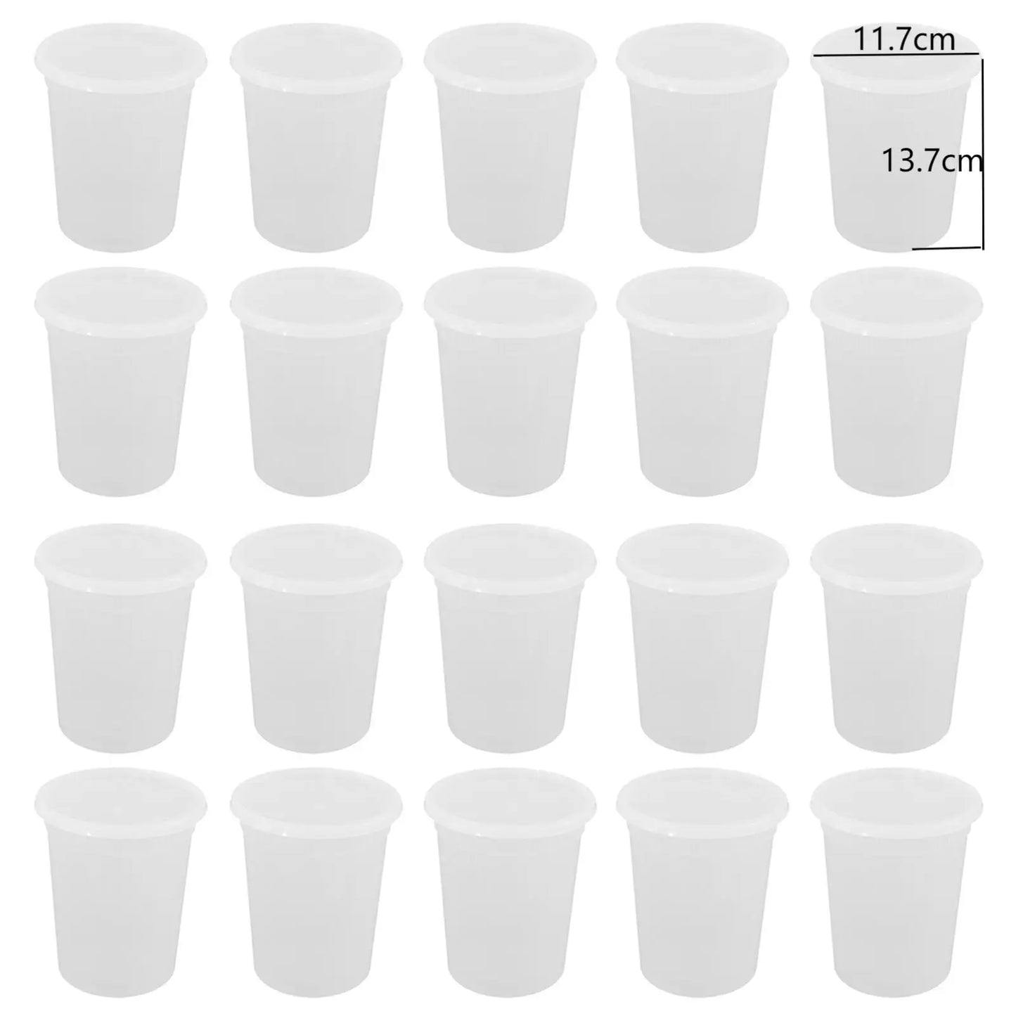 20-Piece Airtight Food Storage Container Set with Snap-On Lids - Round Plastic Deli Organizer Boxes for Kitchen Use