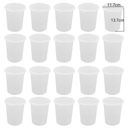 20-Piece Airtight Food Storage Container Set with Snap-On Lids - Round Plastic Deli Organizer Boxes for Kitchen Use