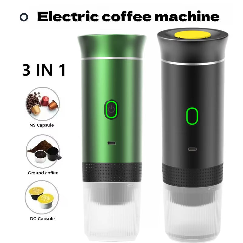 Multifunctional Portable Espresso Machine with Wireless Heating and Capsule Compatibility