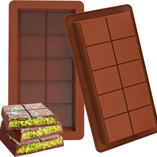 Silicone Chocolate Bar Molds for Easy Release - Durable Rectangle Moulds for Protein and Energy Wax Melts, Ideal for Handmade Gifts