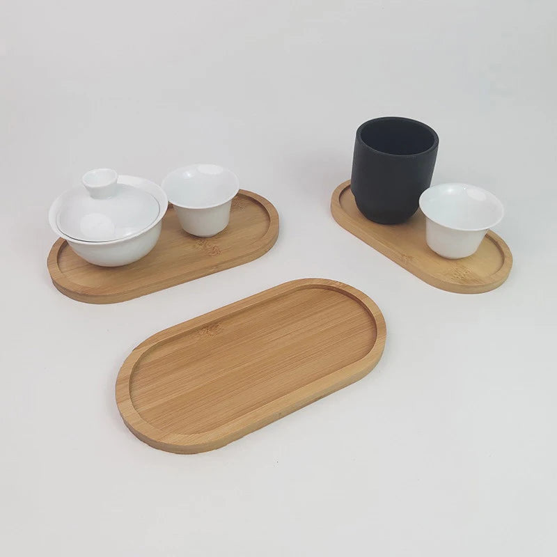Solid Wood Round Dessert Plate - Japanese-Style Wooden Tray for Snacks and Dried Fruits