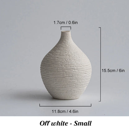 Nordic Luxury Ceramic Vase for Home Decor - Narrow Mouth Flower Pot for Living Room and Office Desktop Gift