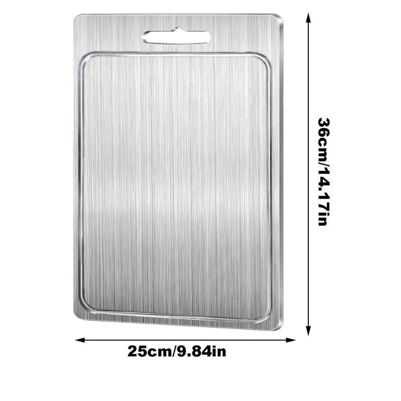 Professional Stainless Steel Double-Sided Cutting Board for Culinary Use