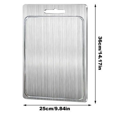 Professional Stainless Steel Double-Sided Cutting Board for Culinary Use
