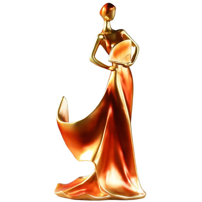 Elegant Women's Skirt Wine Rack Sculpture - Contemporary Decorative Figure for Home Decor