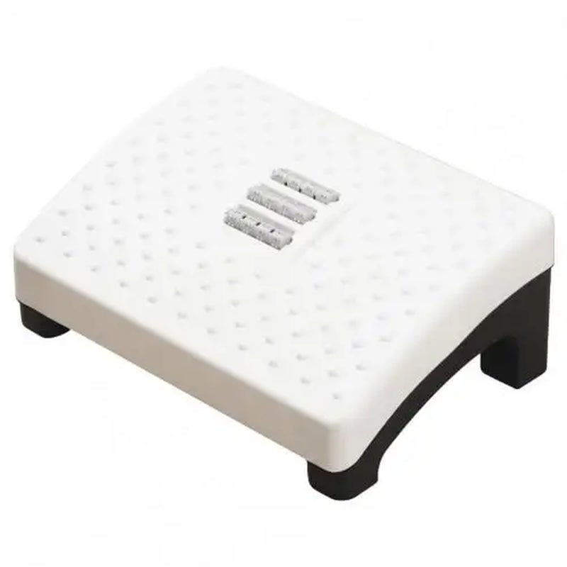 Adjustable Black Ottoman Footrest for Office and Home Use - Under Desk Footstool with Massage Pad for Foot Fatigue Relief