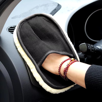 Microfiber Wool Soft Auto Washing Glove for Car and Motorcycle Care