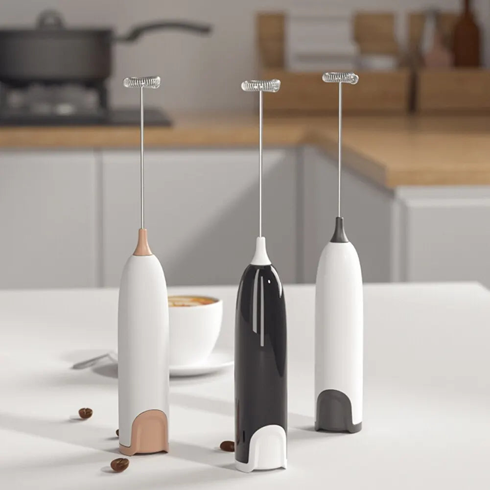 Electric Milk Frother and Whisk Mixer for Coffee, Cappuccino, and Creamer Preparation