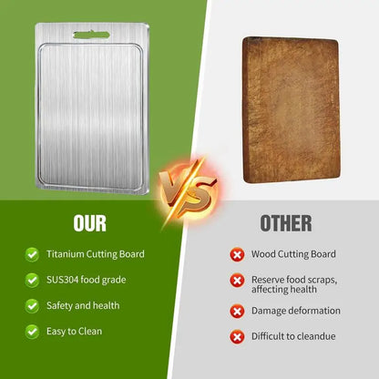 Professional Stainless Steel Double-Sided Cutting Board for Culinary Use
