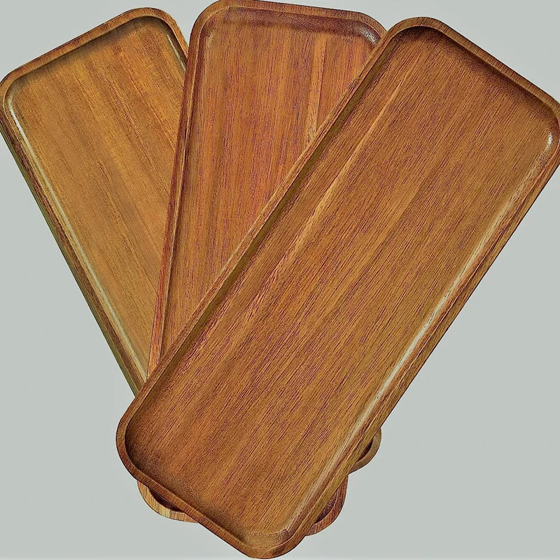Solid Wood Round Dessert Plate - Japanese-Style Wooden Tray for Snacks and Dried Fruits
