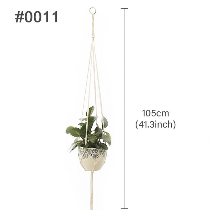 Macrame Hanging Planter - Decorative Wall Plant Holder and Flower Basket for Balconies