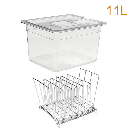 11L Sous Vide Container Stainless Steel Sous Vide Rack for Circulator Sous Vide Cooking Immersion Slow Cooker Cooking Tool