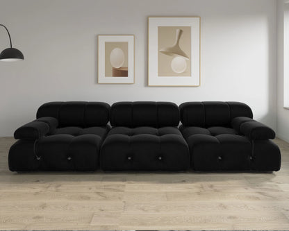 104" Modern Velvet Minimalist Modular Sectional Sofa - Convertible 3-Seat Living Room Set for Office and Apartment