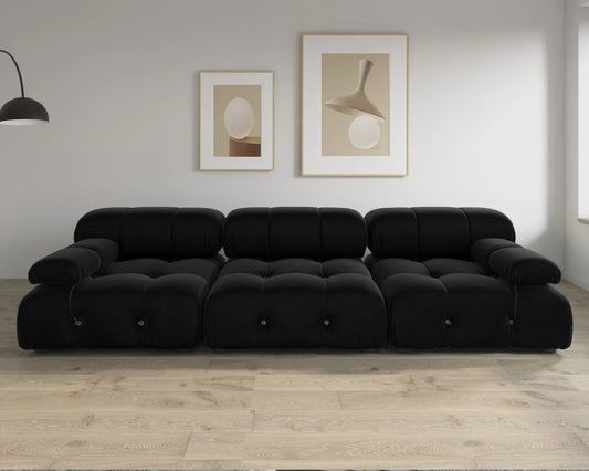 104" Modern Velvet Minimalist Modular Sectional Sofa - Convertible 3-Seat Living Room Set for Office and Apartment